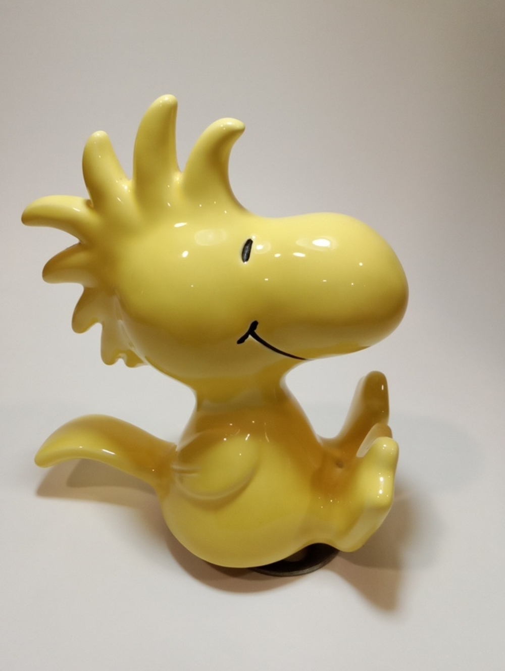 Yellow Ceramic Woodstock Figurine/music Box
